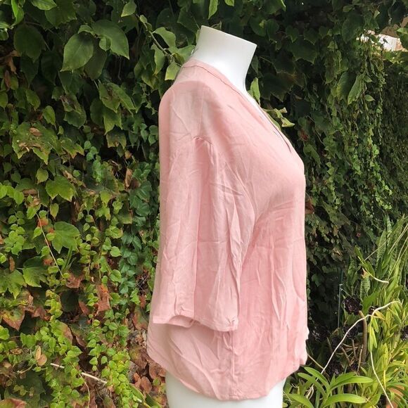 Chloe & Katie Crepe Button Front Shirt Size Small - Picture 5 of 8